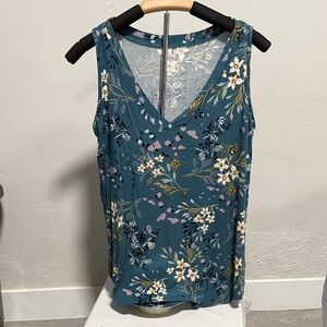 Maurices Teal Floral Tank Top